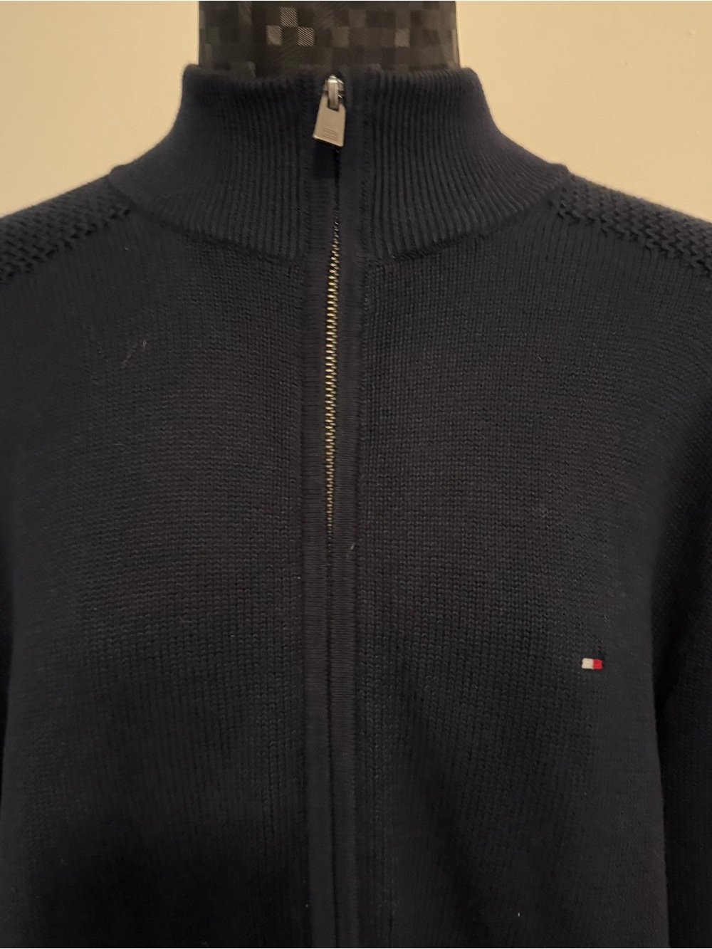 Tommy Hilfiger Men's Navy Full-Zip Jacket with Stand Collar